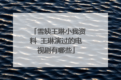 雪姨王琳小我资料 王琳演过的电视剧有哪些