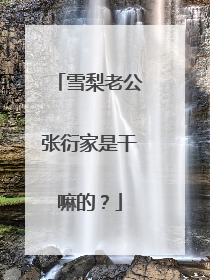 雪梨老公张衍家是干嘛的？