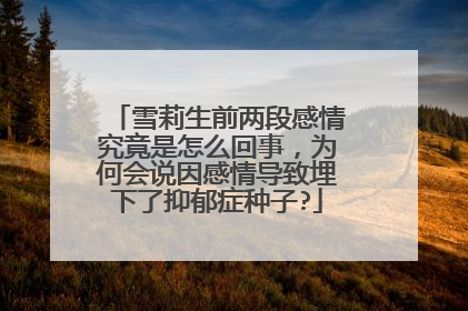 雪莉生前两段感情究竟是怎么回事,为何会说因感情导致埋下了抑郁症种子?