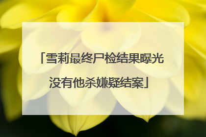 雪莉最终尸检结果曝光 没有他杀嫌疑结案