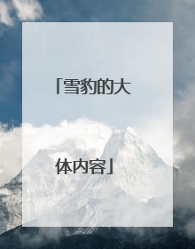 雪豹的大体内容