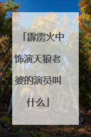 霹雳火中饰演天狼老婆的演员叫什么