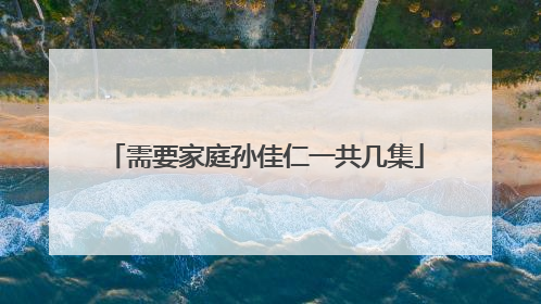 需要家庭孙佳仁一共几集