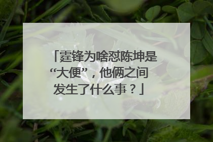 霆锋为啥怼陈坤是“大便”,他俩之间发生了什么事?