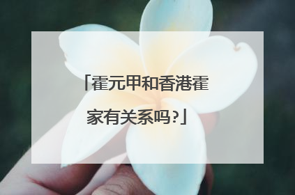 霍元甲和香港霍家有关系吗?