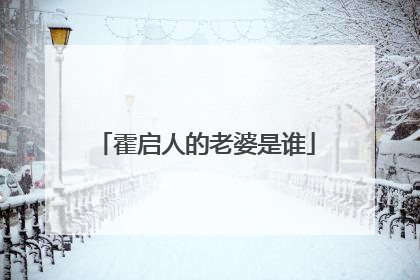 霍启人的老婆是谁