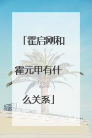 霍启刚和霍元甲有什么关系