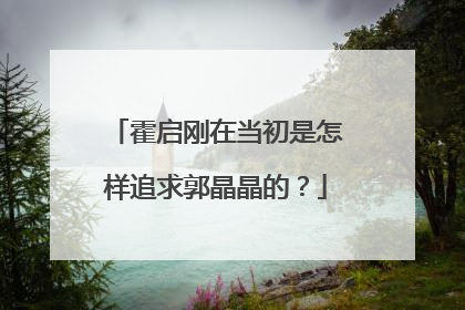 霍启刚在当初是怎样追求郭晶晶的？