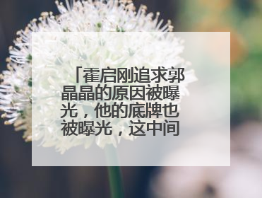 霍启刚追求郭晶晶的原因被曝光，他的底牌也被曝光，这中间发生了什么？