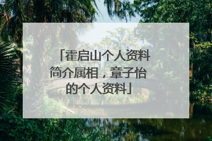 霍启山个人资料简介属相，章子怡的个人资料