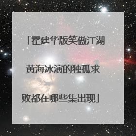霍建华版笑傲江湖 黄海冰演的独孤求败都在哪些集出现