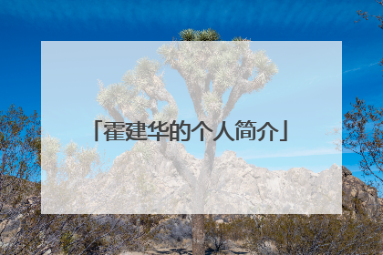 霍建华的个人简介