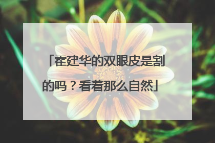 霍建华的双眼皮是割的吗？看着那么自然