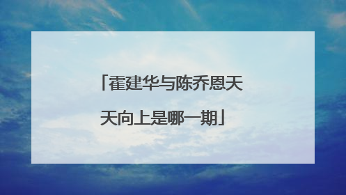 霍建华与陈乔恩天天向上是哪一期