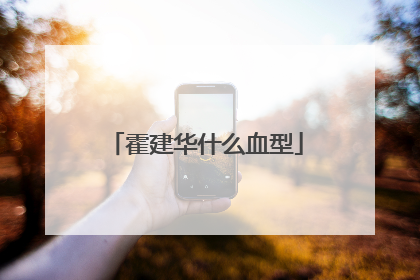 霍建华什么血型