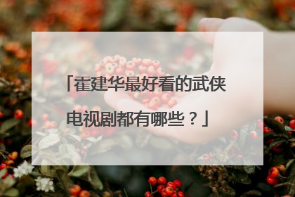 霍建华最好看的武侠电视剧都有哪些？