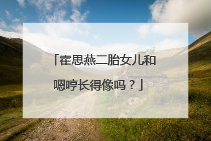霍思燕二胎女儿和嗯哼长得像吗?