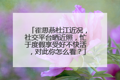 霍思燕杜江近况，社交平台晒近照，忙于度假享受好不快活，对此你怎么看？