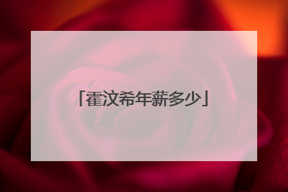 霍汶希年薪多少