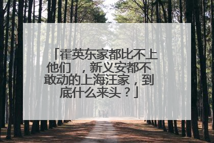 霍英东家都比不上他们 ，新义安都不敢动的上海汪家，到底什么来头？