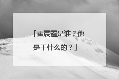 霍震霆是谁?他是干什么的?