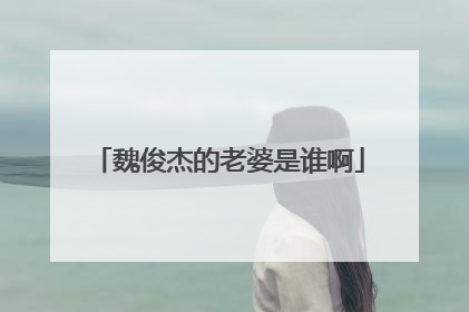 魏俊杰的老婆是谁啊