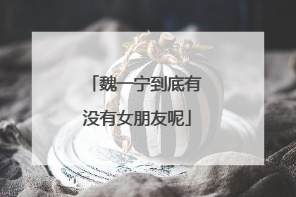 魏一宁到底有没有女朋友呢