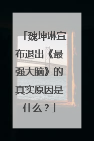 魏坤琳宣布退出《最强大脑》的真实原因是什么？