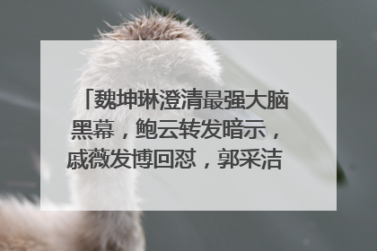 魏坤琳澄清最强大脑黑幕,鲍云转发暗示,戚薇发博回怼,郭采洁力挺鲍云对此事情应该如何理解?