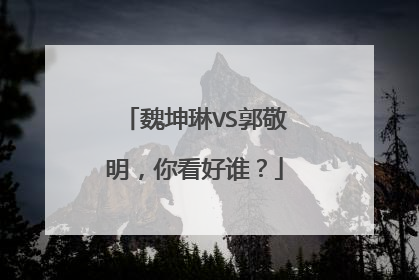 魏坤琳VS郭敬明，你看好谁？