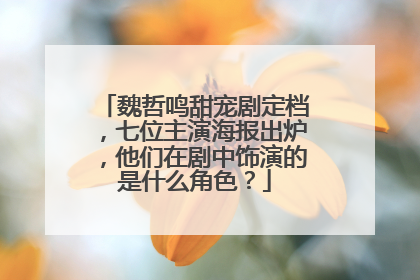 魏哲鸣甜宠剧定档，七位主演海报出炉，他们在剧中饰演的是什么角色？