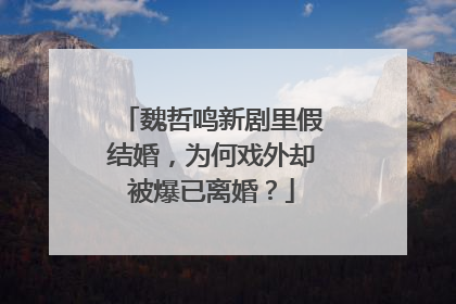 魏哲鸣新剧里假结婚,为何戏外却被爆已离婚?