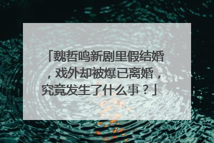魏哲鸣新剧里假结婚,戏外却被爆已离婚,究竟发生了什么事?