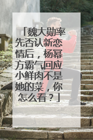 魏大勋率先否认新恋情后，杨幂方霸气回应小鲜肉不是她的菜，你怎么看？