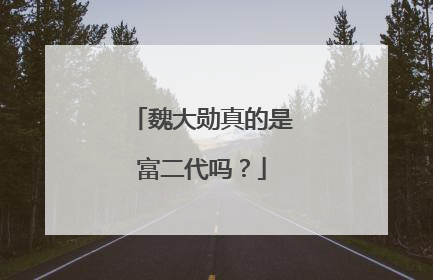 魏大勋真的是富二代吗?