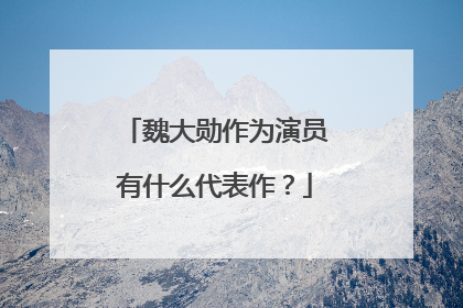 魏大勋作为演员有什么代表作？
