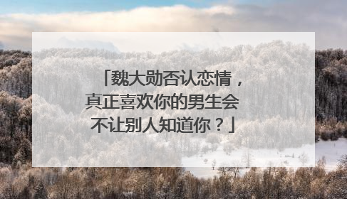 魏大勋否认恋情，真正喜欢你的男生会不让别人知道你？
