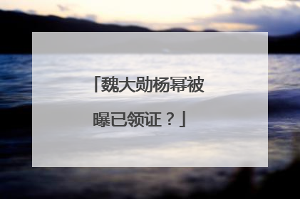 魏大勋杨幂被曝已领证？