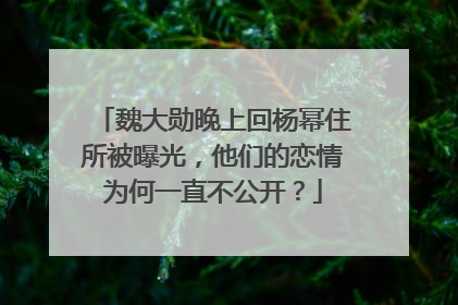 魏大勋晚上回杨幂住所被曝光,他们的恋情为何一直不公开?