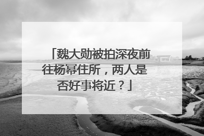 魏大勋被拍深夜前往杨幂住所,两人是否好事将近?