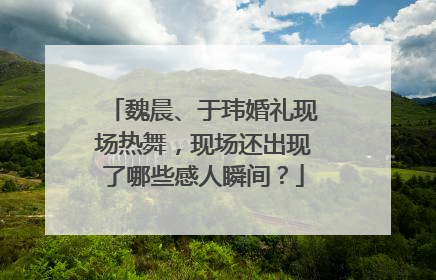 魏晨、于玮婚礼现场热舞,现场还出现了哪些感人瞬间?