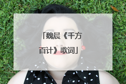 魏晨《千方百计》歌词