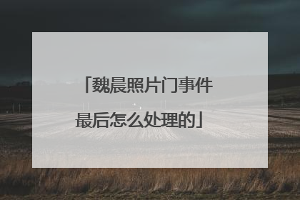 魏晨照片门事件最后怎么处理的