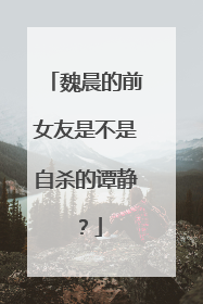 魏晨的前女友是不是自杀的谭静？