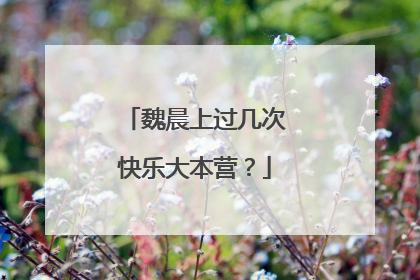 魏晨上过几次快乐大本营？