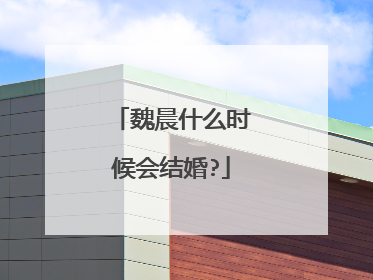 魏晨什么时候会结婚?