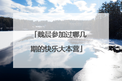 魏晨参加过哪几期的快乐大本营