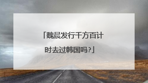 魏晨发行千方百计时去过韩国吗?