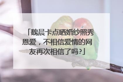 魏晨卡点晒婚纱照秀恩爱，不相信爱情的网友再次相信了吗?