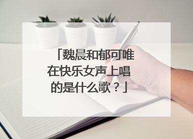 魏晨和郁可唯在快乐女声上唱的是什么歌?